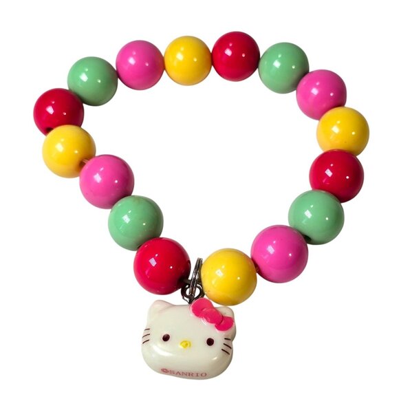 Sanrio Hello Kitty Beaded Stretch Bracelet Colorful Beads Kids Jewelry Gumball - Picture 1 of 8